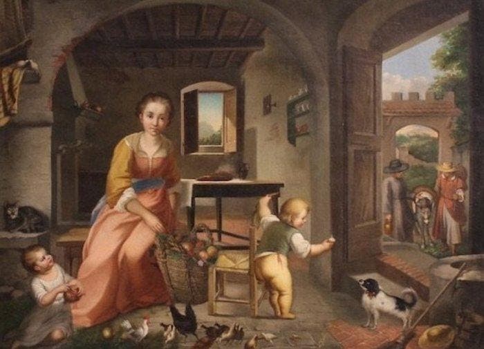 Luigi Mauro Giuseppe Galli (1822-1900) - Scena d’interno -, Antiek en Kunst, Kunst | Schilderijen | Klassiek