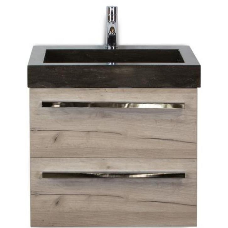 Seville Badmeubelset 60 cm - Craft Oak - Wastafel Hardsteen, Huis en Inrichting, Badkamer | Badkamermeubels, Nieuw, Ophalen of Verzenden