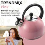 Trendmix Fluitketel Roze 2,5 Liter – Lichtgewicht RVS –, Ophalen of Verzenden, Nieuw