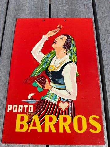 Porto Barros blik bord - Reclamebord - Metaal
