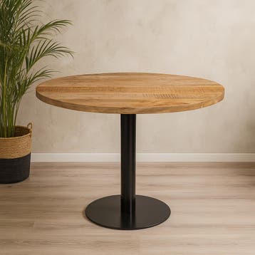 Mangohout Horecatafel Rond Ø100 cm, Verzenden, Rond, Nieuw, Industriële meubels