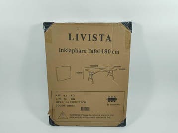 Livista Vouwtafel 180x70 cm - Wit, Verzenden, Nieuw