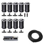 9x LED tuinpad spot - 12V - 2 kanten - 41mm - complete set, Ophalen of Verzenden, Nieuw