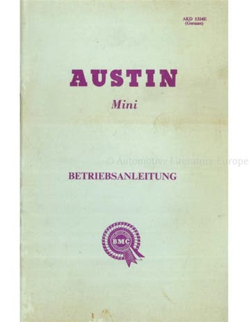 1964 AUSTIN MINI INSTRUCTIEBOEKJE DUITS, Auto diversen, Handleidingen en Instructieboekjes