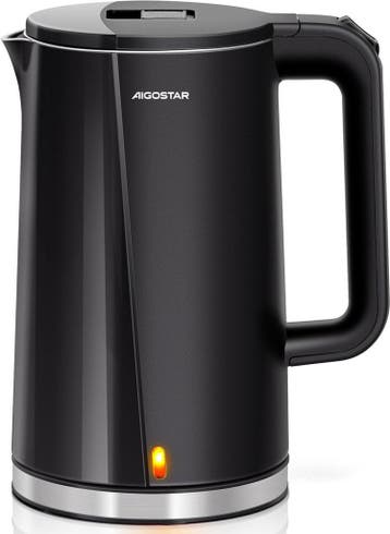 Waterkoker - Retro - met LED - 1.7L - 2200W - Zwart •, Verzenden, Zo goed als nieuw