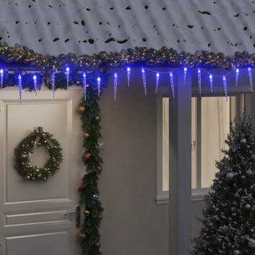 vidaXL Kerstverlichting ijspegels 200 blauwe LEDs 20 m, Verzenden, Nieuw