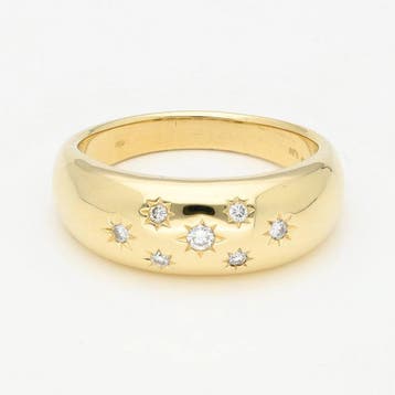 Ring - 18 karaat Geel goud Diamant (Natuurlijk), Nieuw