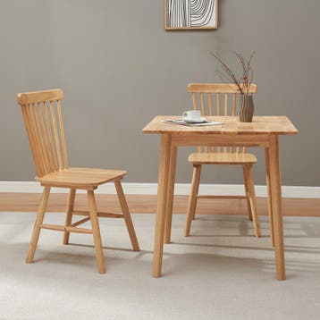 Eetkamerstoel Karmoy 2-delige set 89x46x52 cm naturel [en.ca, Huis en Inrichting, Verzenden, Nieuw