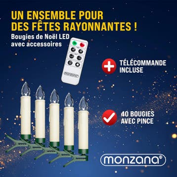Kerstboomverlichting 40 LED Kaarsen Warmwit (Interieur), Verzenden, Nieuw