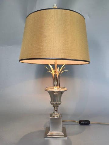 Klassische Tischleuchte Messing Vernickelt Tischlampe