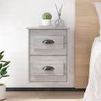 vidaXL Nachtkastje wandgemonteerd 41,5x36x53 cm grijs sonoma, Huis en Inrichting, Slaapkamer | Nachtkastjes, Minder dan 45 cm