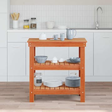 vidaXL Werkbank met plank 78,5 x 50 x 80 cm Massief, Verzenden, Nieuw