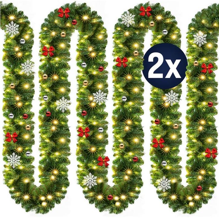 Kerstguirlande , slinger, kerstslinger 5mtr 80xLED -in/ou..., Diversen, Kerst, Nieuw, Verzenden