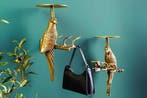 Set van 2 wandkapstok WILDLIFE BIRDS 45cm goud Metaal, Huis en Inrichting, Woonaccessoires | Kapstokken, Ophalen of Verzenden