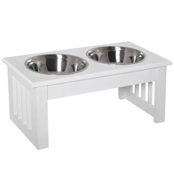 Hondenvoerstation, Antislip, 44 X 24 X 15cm, Wit, 0,9L Per K, Verzenden, Nieuw