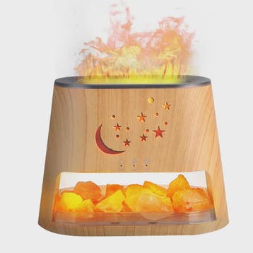 2-in-1 Aroma Diffuser met Himalayazout Lamp & Vlam Effect -, Verzenden, Nieuw