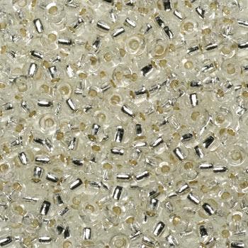 c.a. 5 gram Miyuki rocailles 11/0 - Silverlined crystal, Ophalen of Verzenden, Nieuw, Kraal