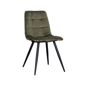 Stoel Bistro | Hunter | Fluweel | Zwart Metalen Frame | 4, Verzenden, Nieuw in verpakking