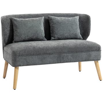 2-zitsbank, Klein Chenille Bank Met Vleugelrug, Dikke Zittin, Verzenden, Nieuw