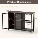 LIVSK Wijnkast met Stopcontacten - LEDverlichting - Vrijstaa, Huis en Inrichting, Woonaccessoires | Kisten, Verzenden, Nieuw