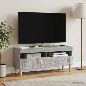 vidaXL LED tv-meubel Grijs Sonoma Bewerkt hout, Minder dan 50 cm, Verzenden, Nieuw, Minder dan 100 cm