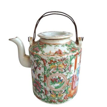 Rose Canton / Rose Medallion - Theepot - Laat-Qing-dynastie