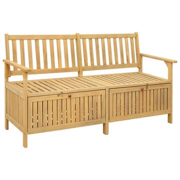 vidaXL Opslagbank 2 -Seater 148 x 63 x 84 cm Massief Acacia, Tuin en Terras, Verzenden, Nieuw