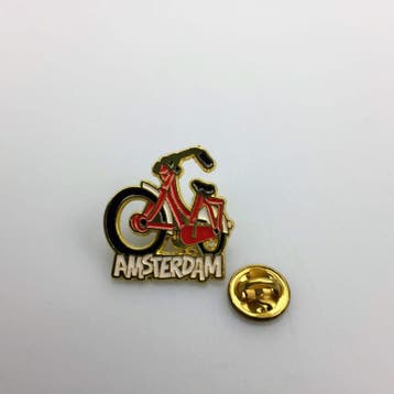 Pin fiets rood Amsterdam goud, Ophalen of Verzenden, Nieuw