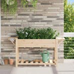 vidaXL Tuin Bloempot Beige 155 x 59 x 76,5 cm Massief, Verzenden, Nieuw, Hout, Minder dan 60 cm
