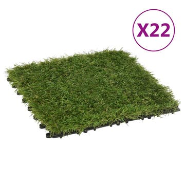 vidaXL Kunstgrastegels 22 st 30x30 cm groen, Verzenden, Nieuw