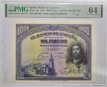 Spanje. - 1000 Pesetas 1928 - Pick 78a (Zonder minimumprijs)