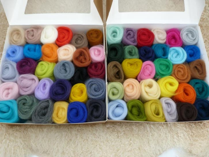 Maxi box lontwol 60x10gram, Hobby en Vrije tijd, Vilt, Overige typen, Nieuw, Ophalen of Verzenden
