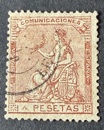 Spanje - Edifil 139- zeer goede staat - 4p light brown, Gestempeld