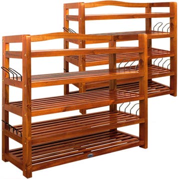 Schoenenrek 2 Stuks Massief Acaciahout 82x95x26cm (Meubelen), Verzenden, Nieuw