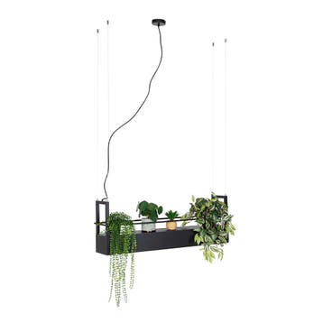 Smart hanglamp zwart met rek incl. 4 Wifi GU10 - Cage Rack, Verzenden, Nieuw, Industrieel