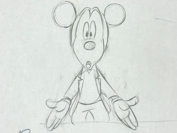 Walt Disney - Originele animatietekening van Mickey Mouse -, Nieuw