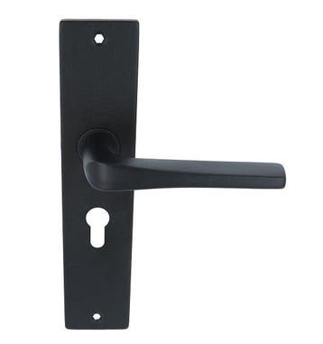 Deurklink Basis Wig Massief zwart Op langschild PC55, Verzenden, Nieuw