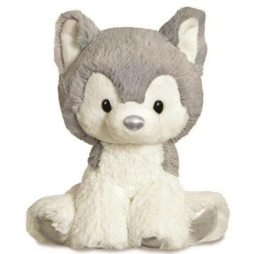 Husky knuffel - pluche - grijs/wit - 20 cm - hondenknuffel, Verzenden, Nieuw