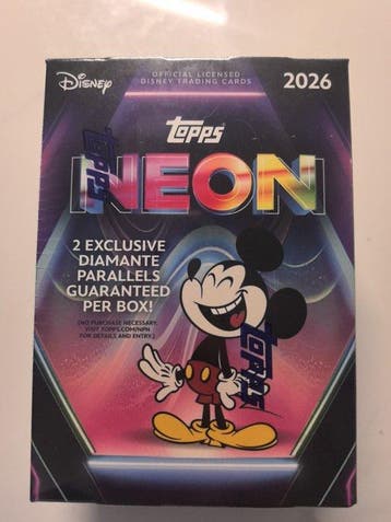 Topps - 1 Box - Disney Neon Collectors Cards, Nieuw