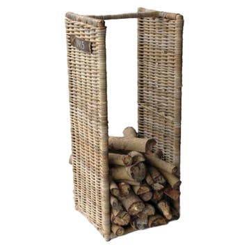 Haardmand rotan grijs 42x36h100cm, Ophalen of Verzenden, Nieuw