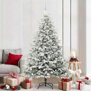 vidaXL Artificial Pre-lit Kerstboom met Ballenset Groen 210, Diversen, Kerst, Verzenden, Nieuw
