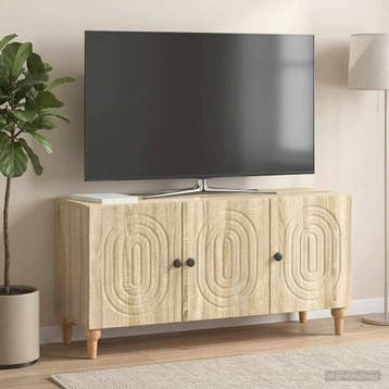 vidaXL TV-kast 99 x 34,5 x 50 cm Sonoma Eiken Bewerkt hout, Minder dan 50 cm, Verzenden, Nieuw, Minder dan 100 cm