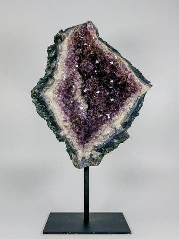 Quality amethyst rock Crystal geode on stand Kristal -