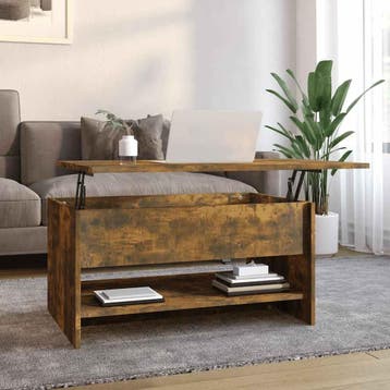 vidaXL Salontafel 80x50x40 cm bewerkt hout gerookt, Huis en Inrichting, Tafels | Salontafels, 50 tot 100 cm, Verzenden, Nieuw