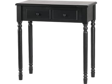Veiling - Woood Romy consoletafel hout - zwart - 78x75x38 cm, Huis en Inrichting, Tafels | Kaptafels, Nieuw