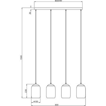 LED Hanglamp - Hangverlichting - Trion Crog - E27 Fitting -, Ophalen of Verzenden, Nieuw, Metaal, Overige fittingen