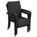 Wicker tuinstoel Girona, stapelbaar, draagkracht 120 kg - Se, Verzenden, Nieuw