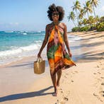Sarong / pareo - Strandkleding wikkelrok - Tie dye Oranje, Ophalen of Verzenden, Nieuw