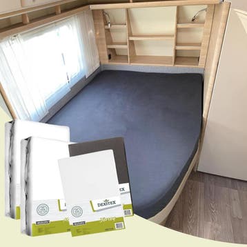 Textielpakket Frans bed - 2 moltons en 2 hoeslakens - rechts, Eenpersoons, Verzenden, Nieuw, Wit