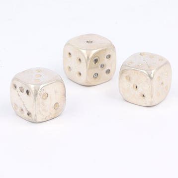 NO RESERVE (3x) - Dobbelstenen - Zilver